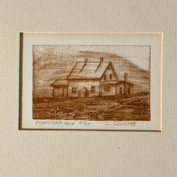 Limited Edition Matted Lithograph Print Fisherman's House 215/275 By D. Forsythe - Picture 1 of 3